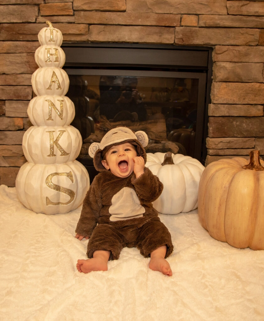 Baby Lukas smiling