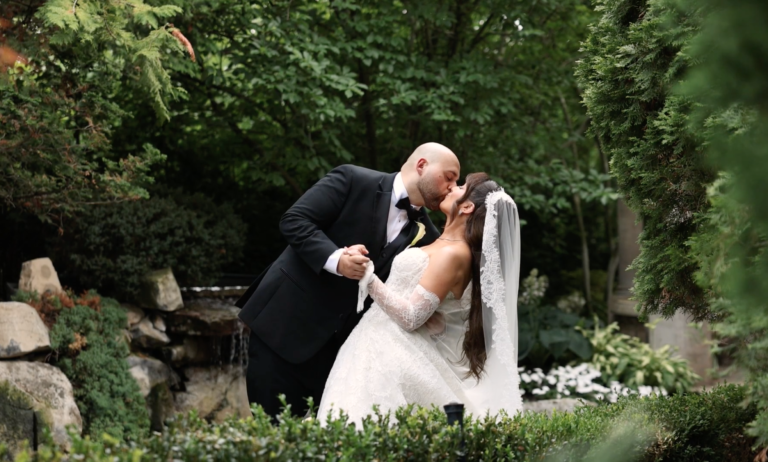 Still from Mary and John's wedding film