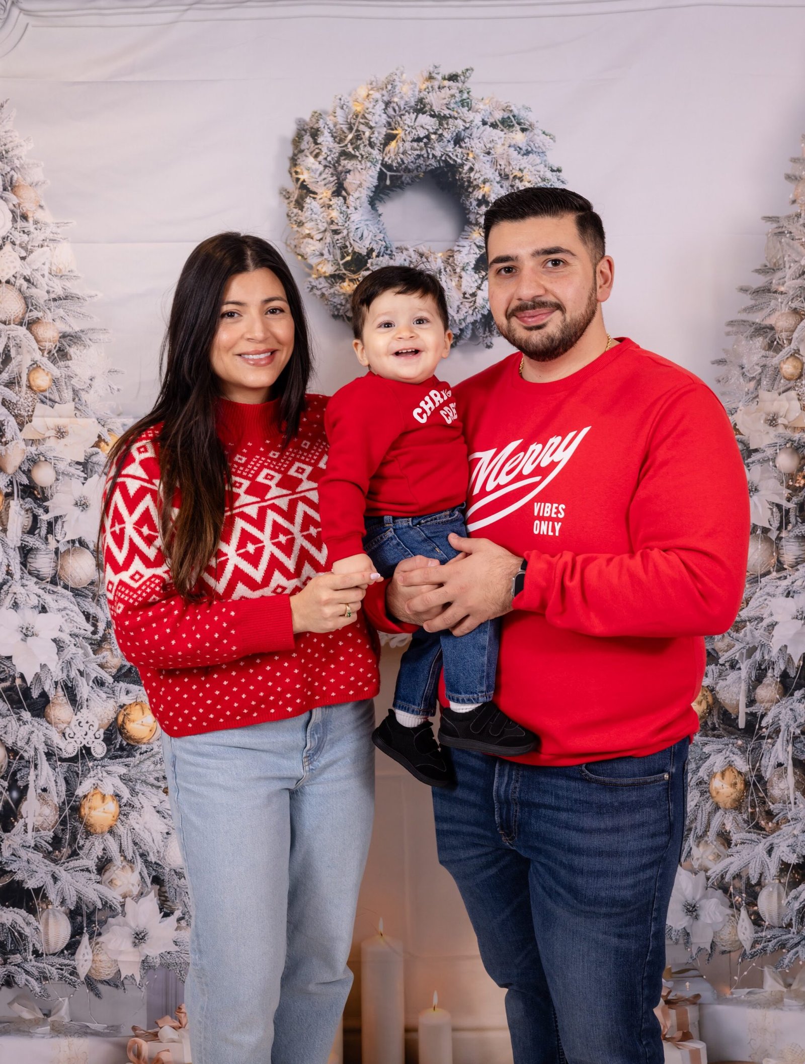 Parents with their child at the festive family session